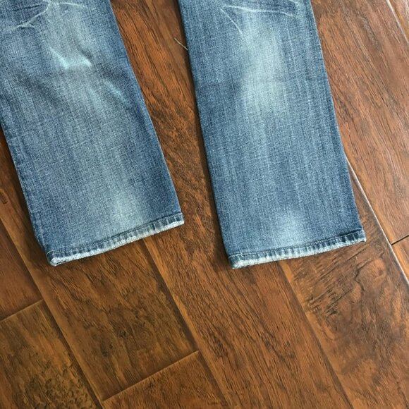 Miss Me Jeans Womens 30 Fleur de Lis Embellished Bootcut Distressed Denim - Picture 4 of 11